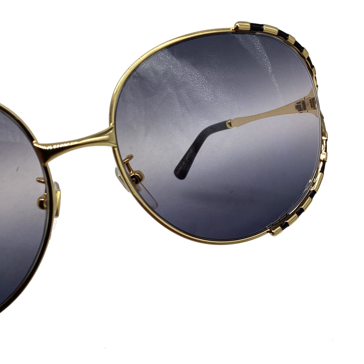 Gucci GG0595S Bamboo Round-Framed Sunglasses in Gold Metal