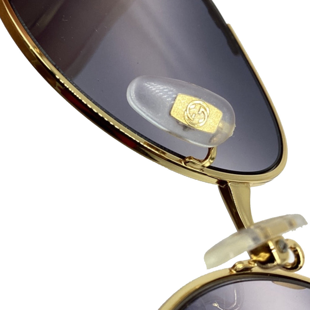 Gucci GG0595S Bamboo Round-Framed Sunglasses in Gold Metal