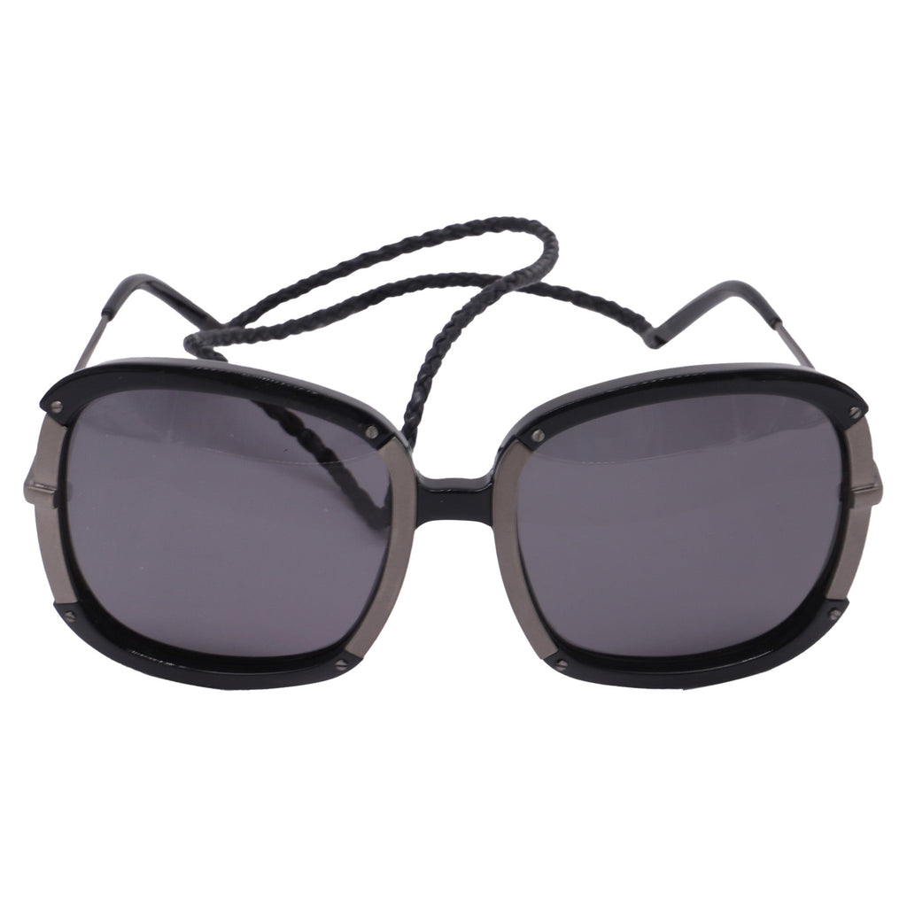 Bottega Veneta Square Sunglasses in Black Metal