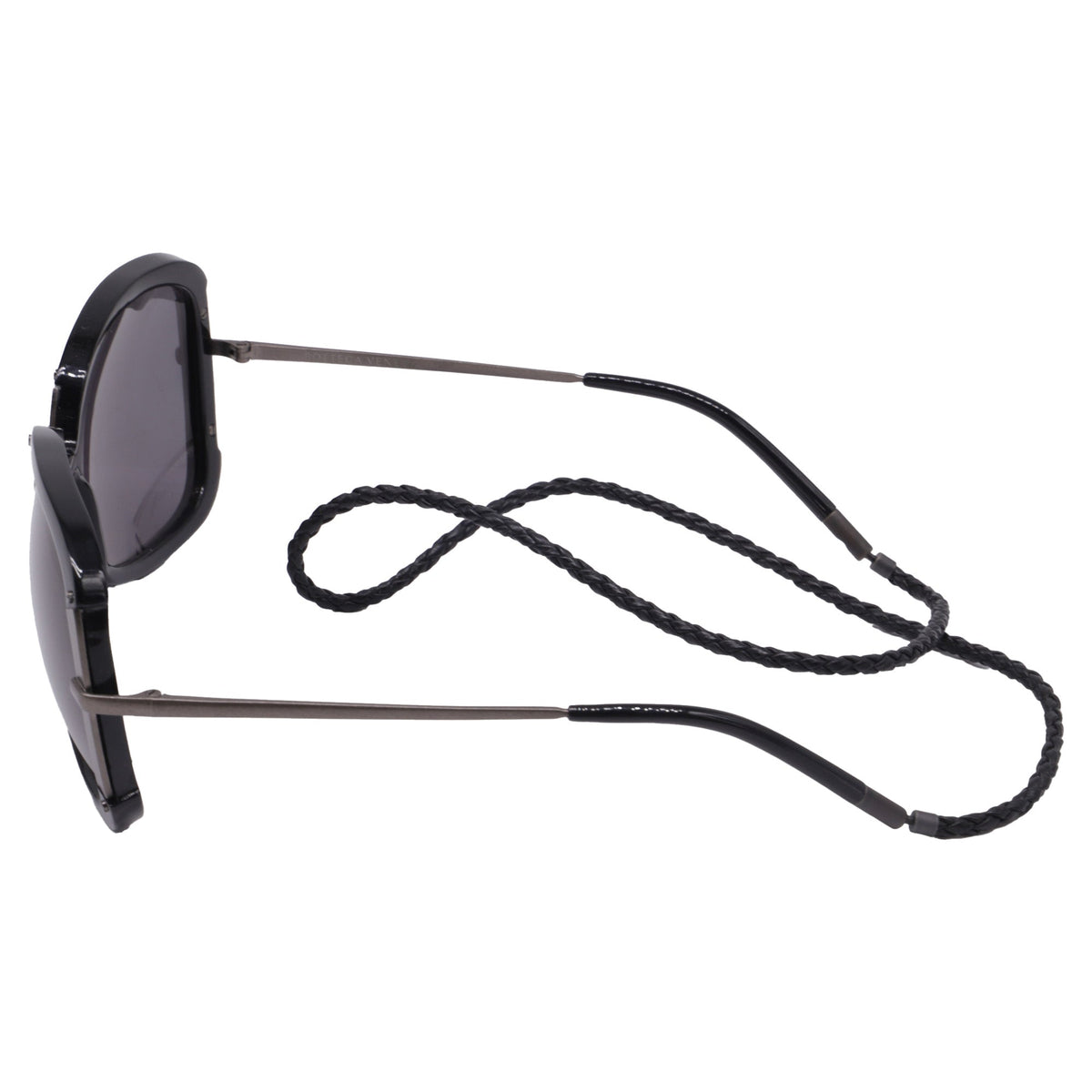 Bottega Veneta Square Sunglasses in Black Metal