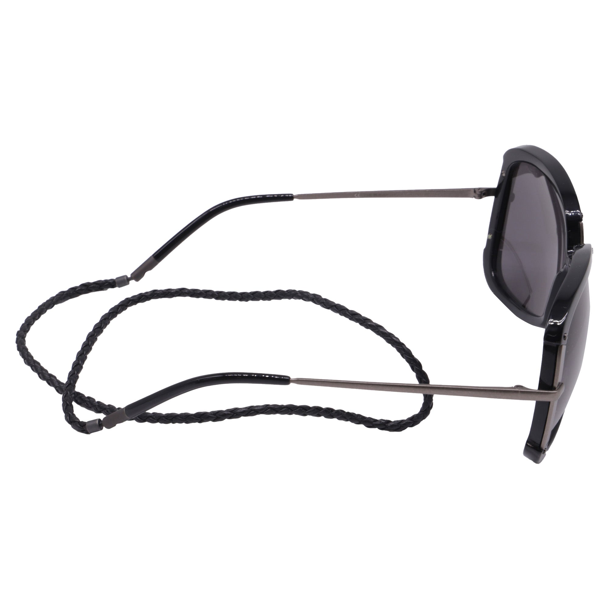 Bottega Veneta Square Sunglasses in Black Metal