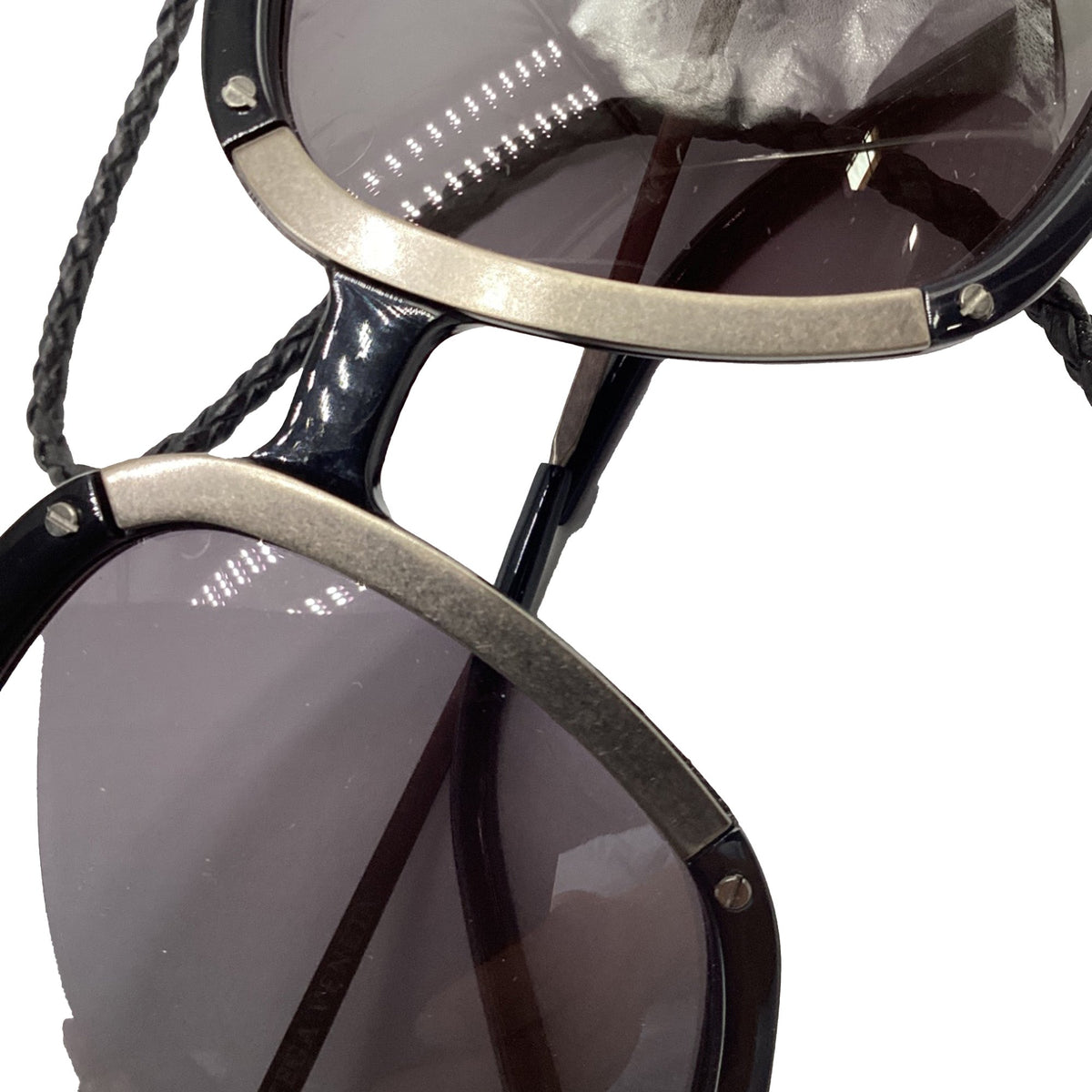 Bottega Veneta Square Sunglasses in Black Metal