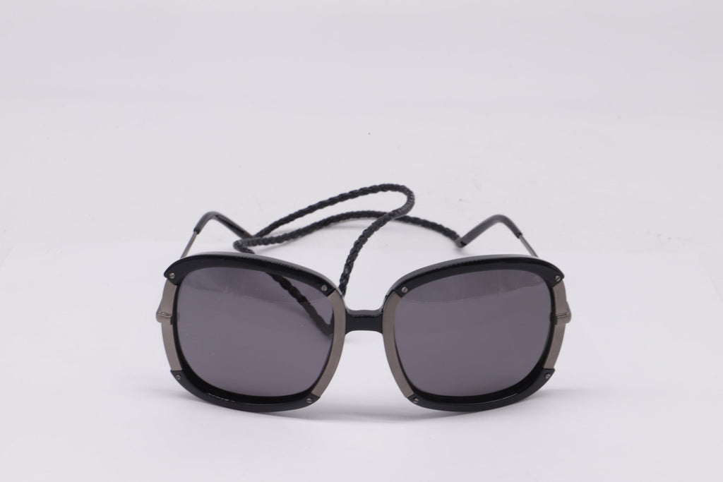 Bottega Veneta Square Sunglasses in Black Metal