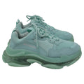 Women's Balenciaga Triple S Clear Sole Sneakers in Mint Polyester