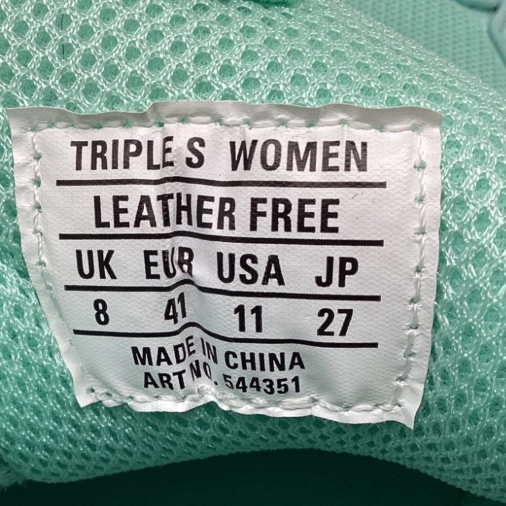 Women's Balenciaga Triple S Clear Sole Sneakers in Mint Polyester
