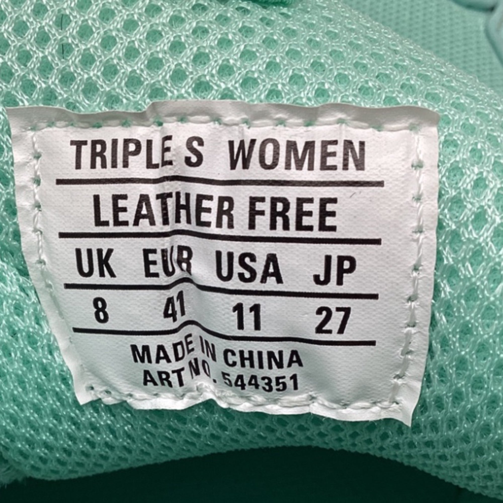 Women's Balenciaga Triple S Clear Sole Sneakers in Mint Polyester