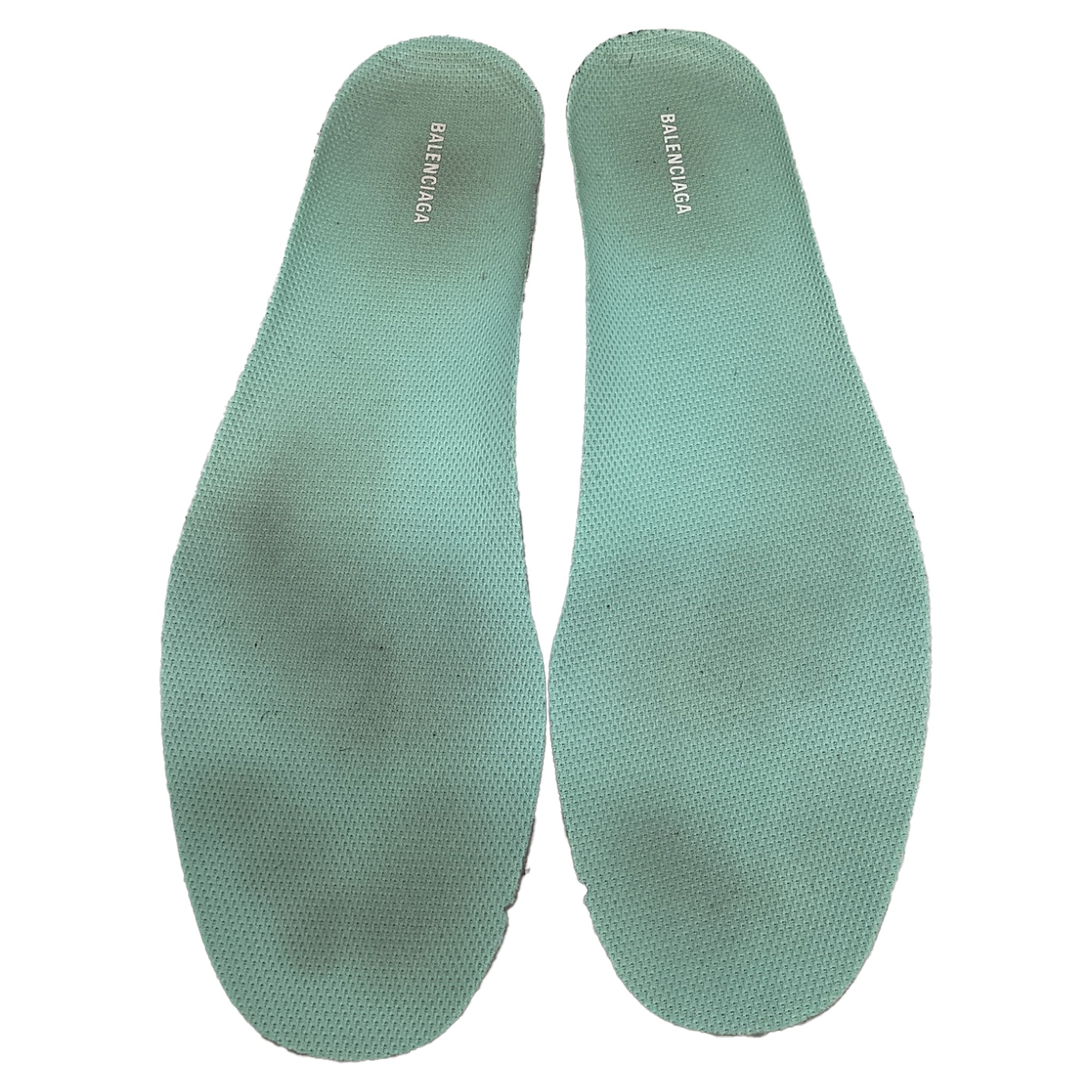 Women's Balenciaga Triple S Clear Sole Sneakers in Mint Polyester
