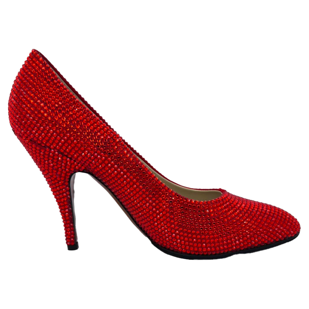 Women's Ferragamo Red (1960) Crystal Embellished Pumps in Red Satin
