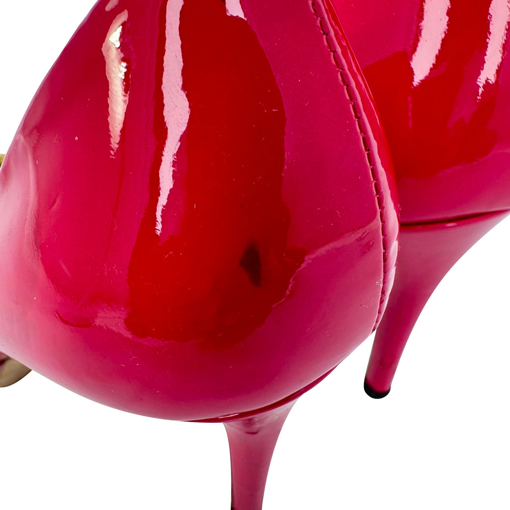 Women's Gucci New Hollywood Horsebit Peep Toe Pumps in Pink Patent Leather