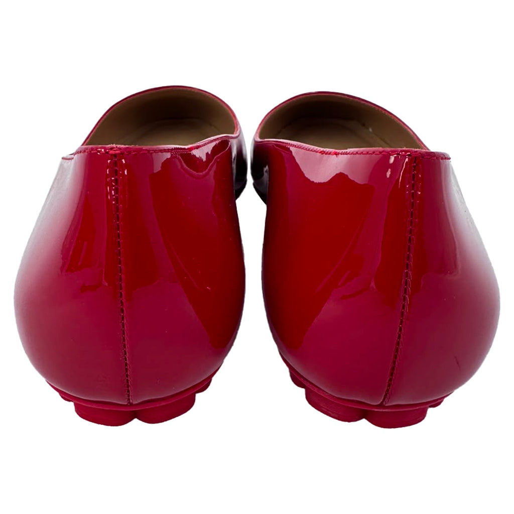 Women's Salvatore Ferragamo Horsebit Ballet Flats in Burgundy Patent Leather