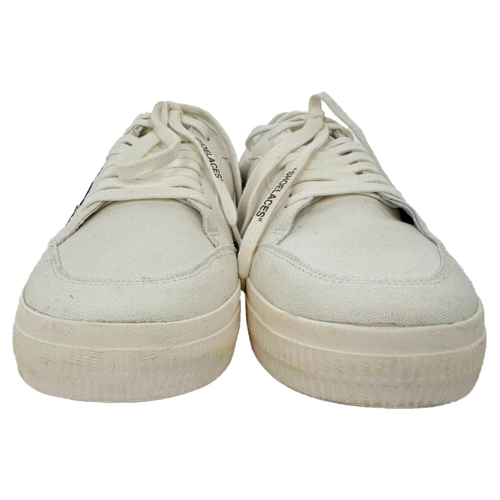 Women's Off-White Vulcanized Eco Sneakers in White Canvas