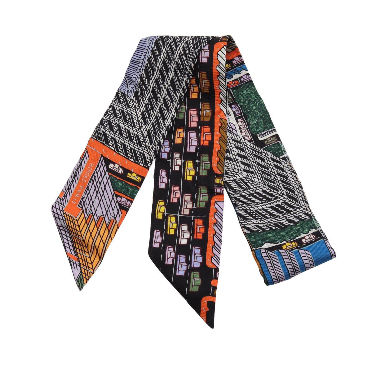 Hermes Twilly PANTIN CITY Silk Scarf
