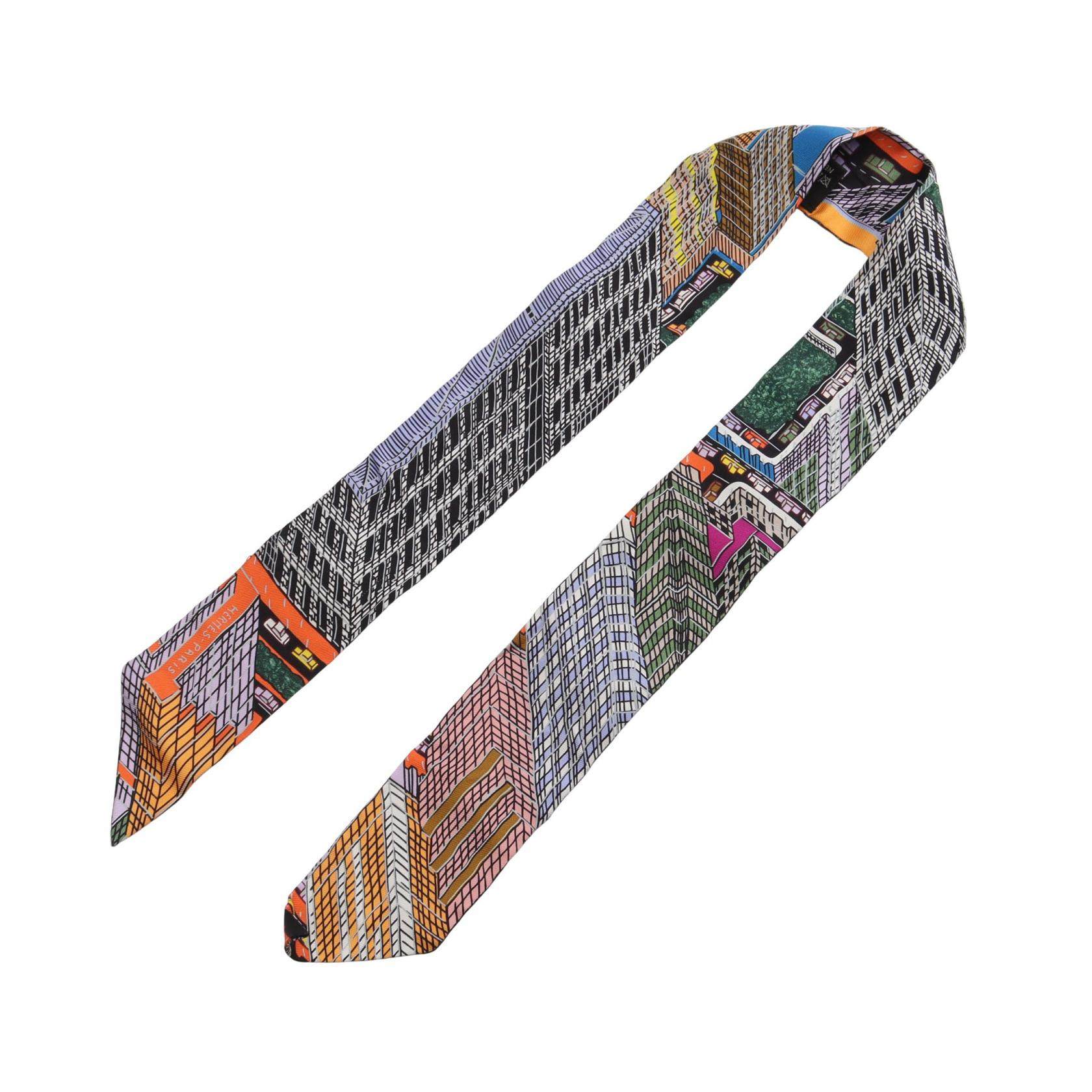 Hermes Twilly PANTIN CITY Silk Scarf