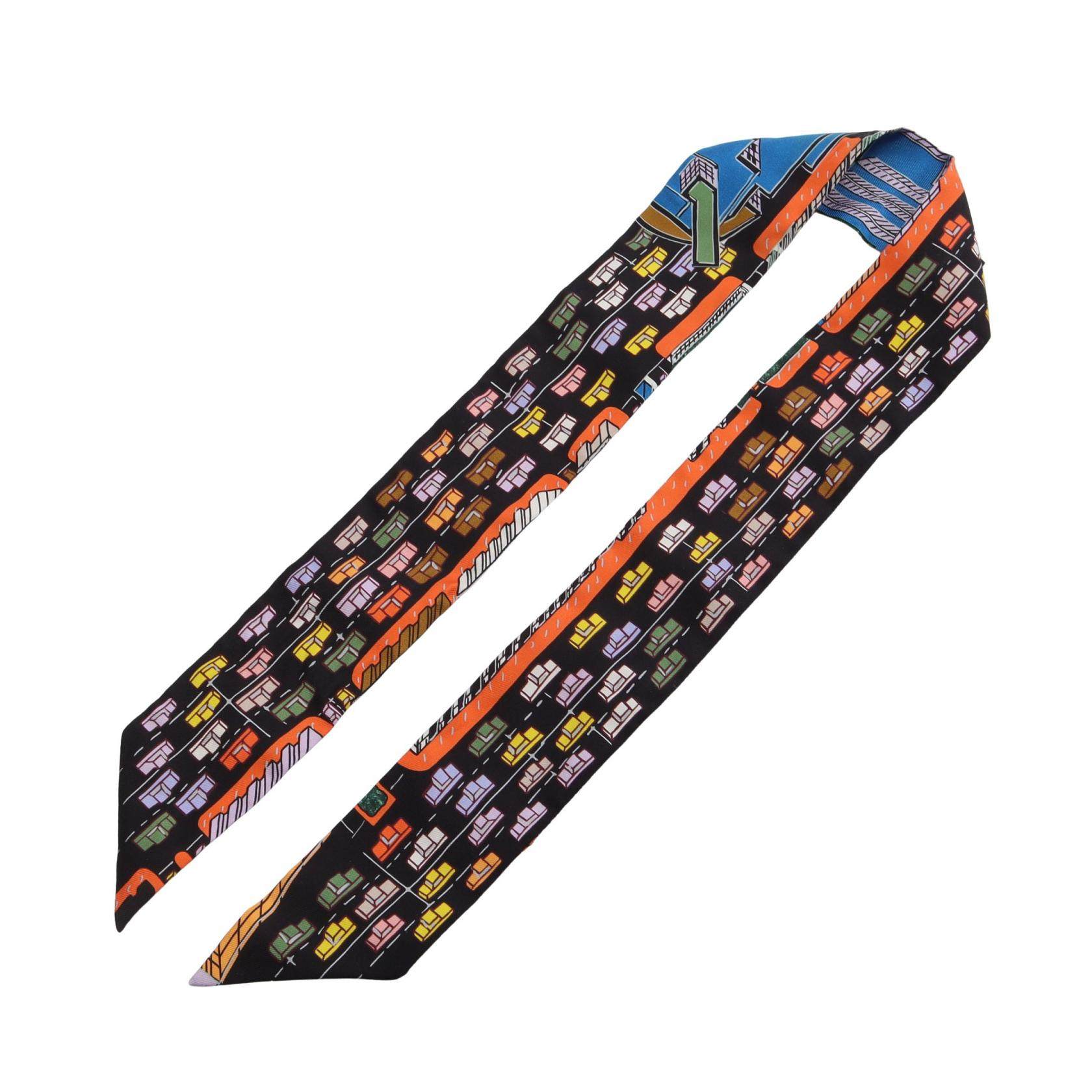 Hermes Twilly PANTIN CITY Silk Scarf