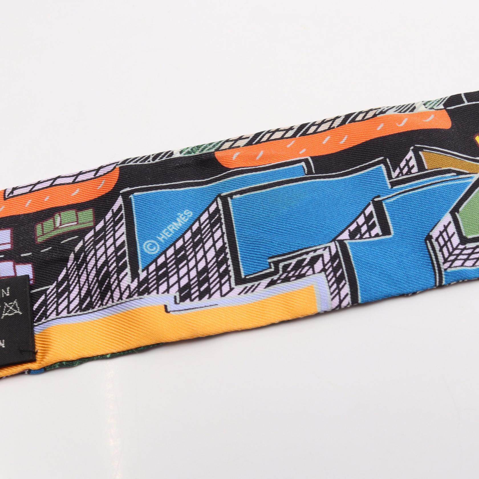 Hermes Twilly PANTIN CITY Silk Scarf