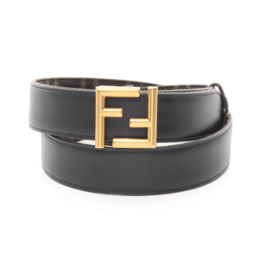 Fendi FF Logo Reversible Leather Canvas Belt
