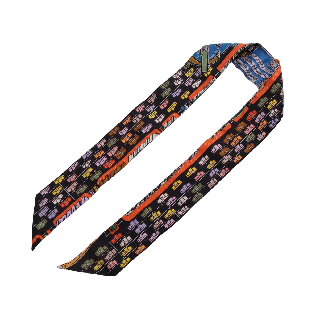 Hermes Twilly PANTIN CITY Silk Scarf