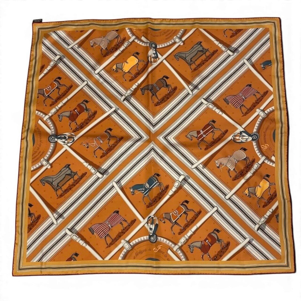 Hermes Carre90 Double Face Silk Scarf