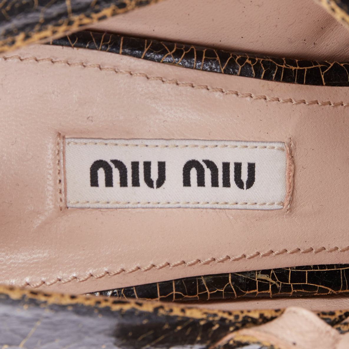 Women's Miu Miu Leather Triple Strap Platform Heels
