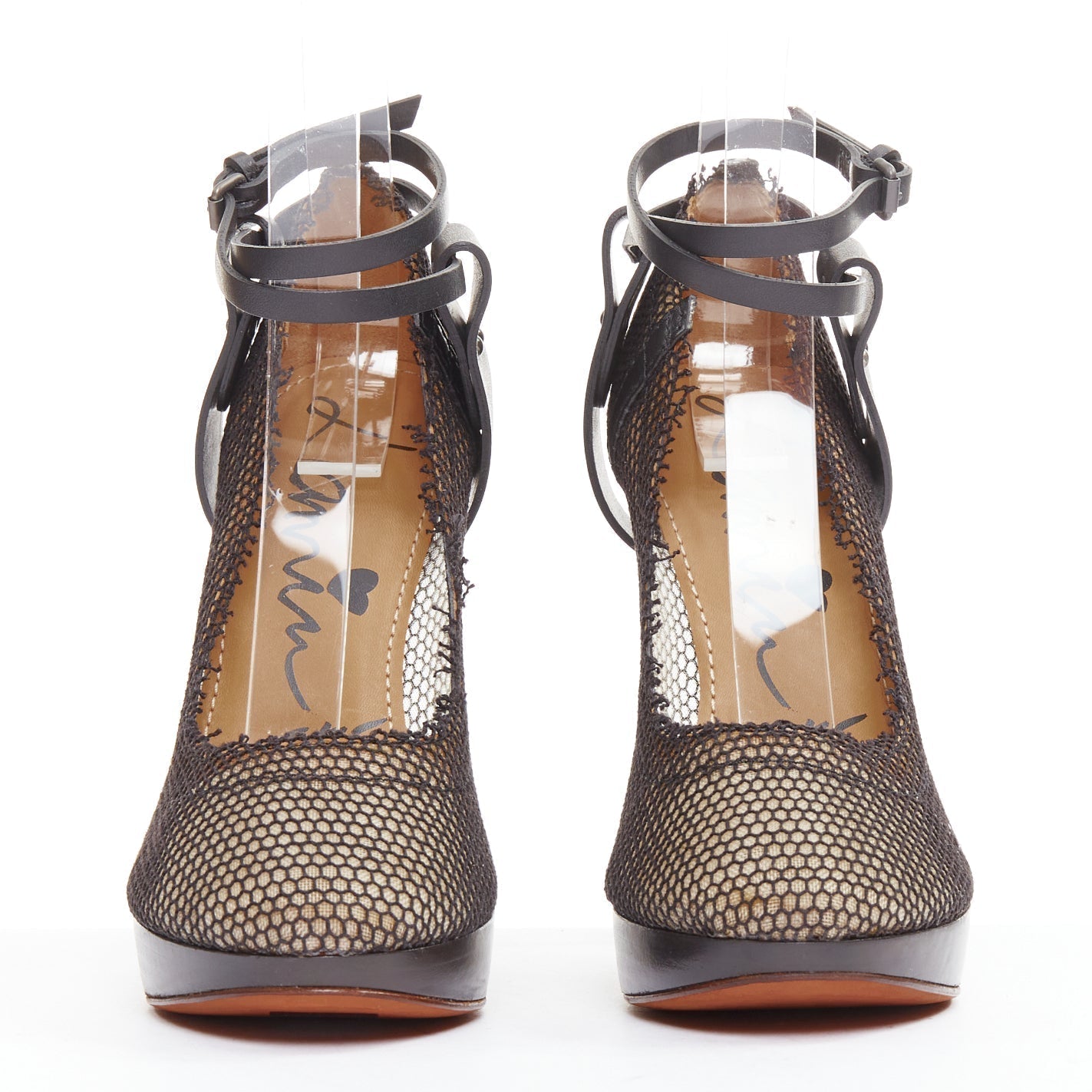 Women's Lanvin 2011 Fishnet Mesh Pin Heels