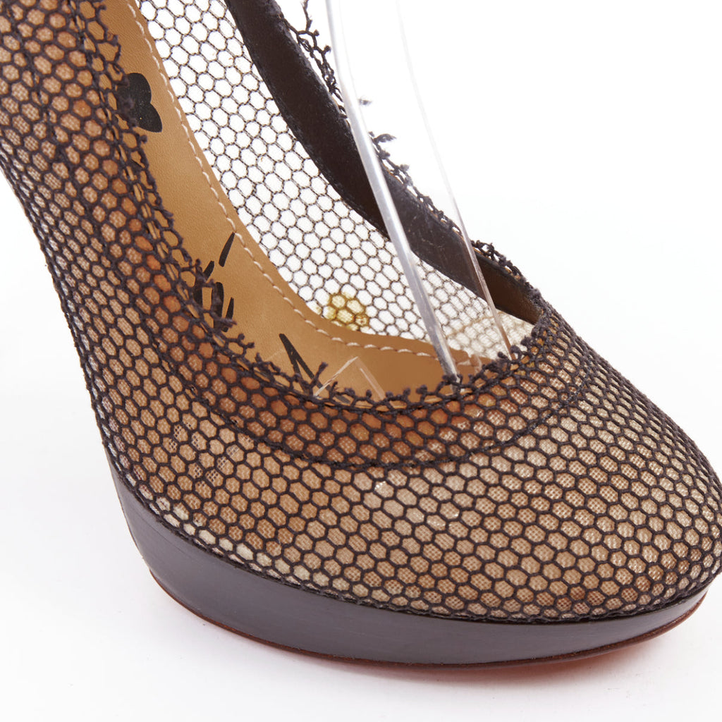 Women's Lanvin 2011 Fishnet Mesh Pin Heels