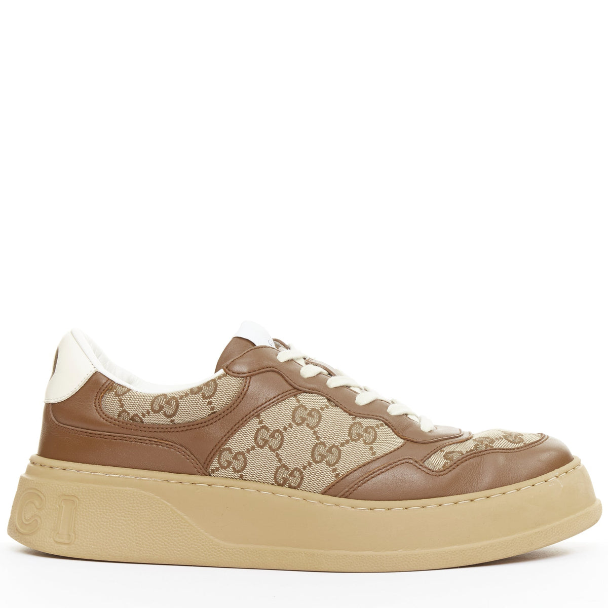 Men's Gucci Leather Canvas Monogram Sneakers