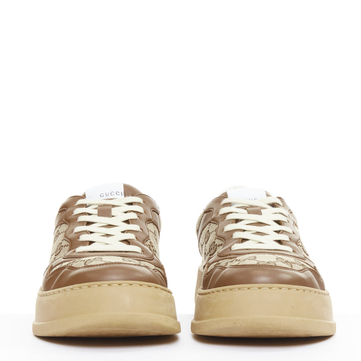 Men's Gucci Leather Canvas Monogram Sneakers