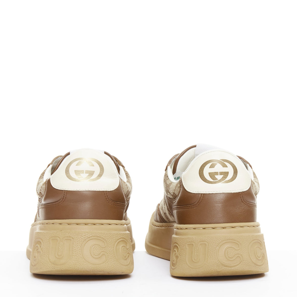 Men's Gucci Leather Canvas Monogram Sneakers