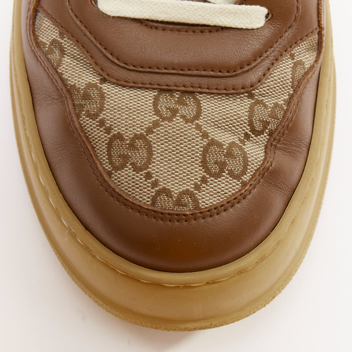 Men's Gucci Leather Canvas Monogram Sneakers