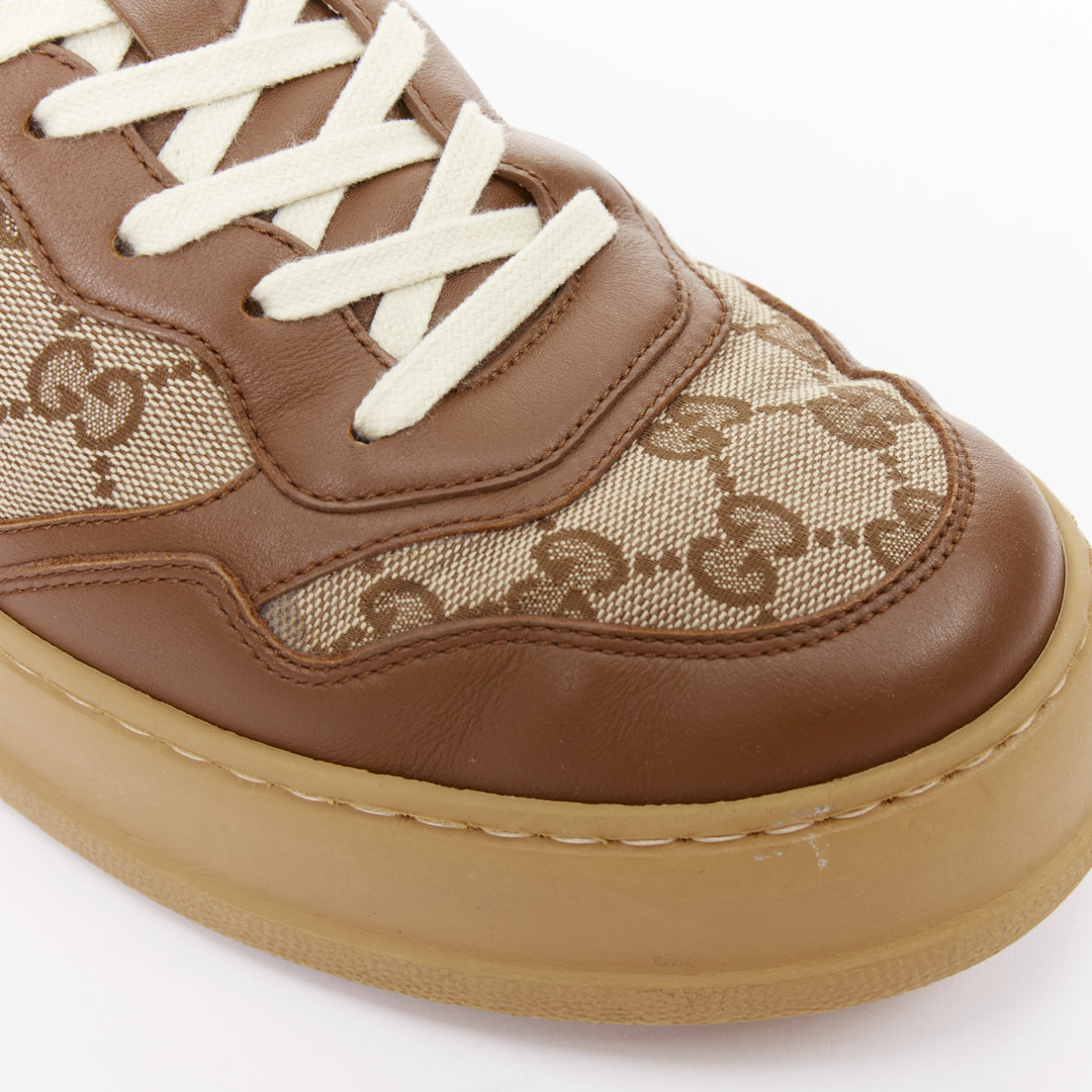 Men's Gucci Leather Canvas Monogram Sneakers