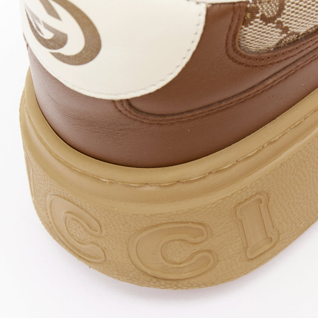 Men's Gucci Leather Canvas Monogram Sneakers