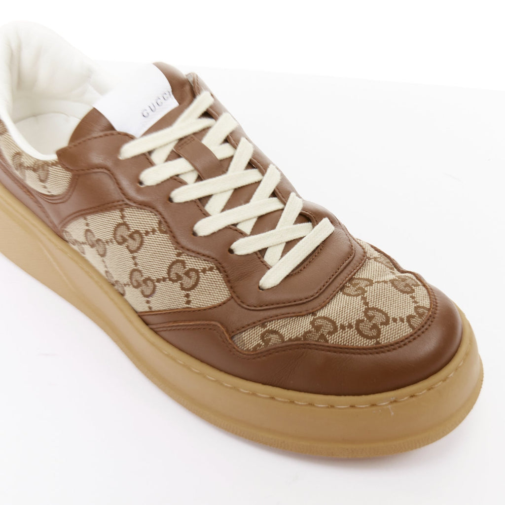 Men's Gucci Leather Canvas Monogram Sneakers