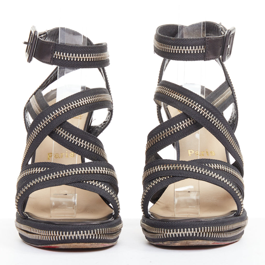 Women's Christian Louboutin Zipper Platform Sandals