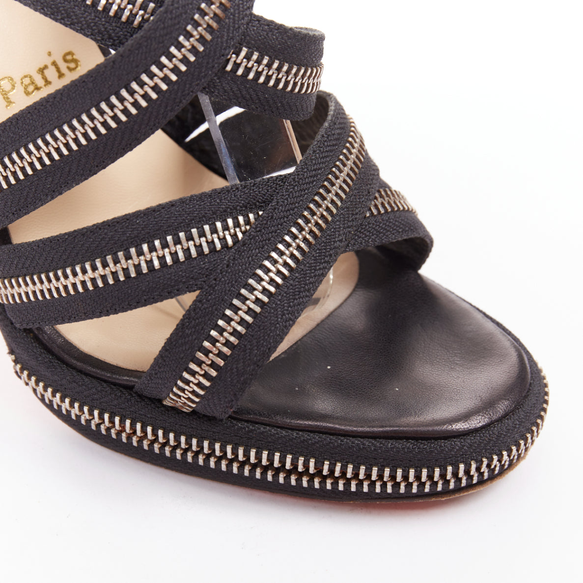 Women's Christian Louboutin Zipper Platform Sandals