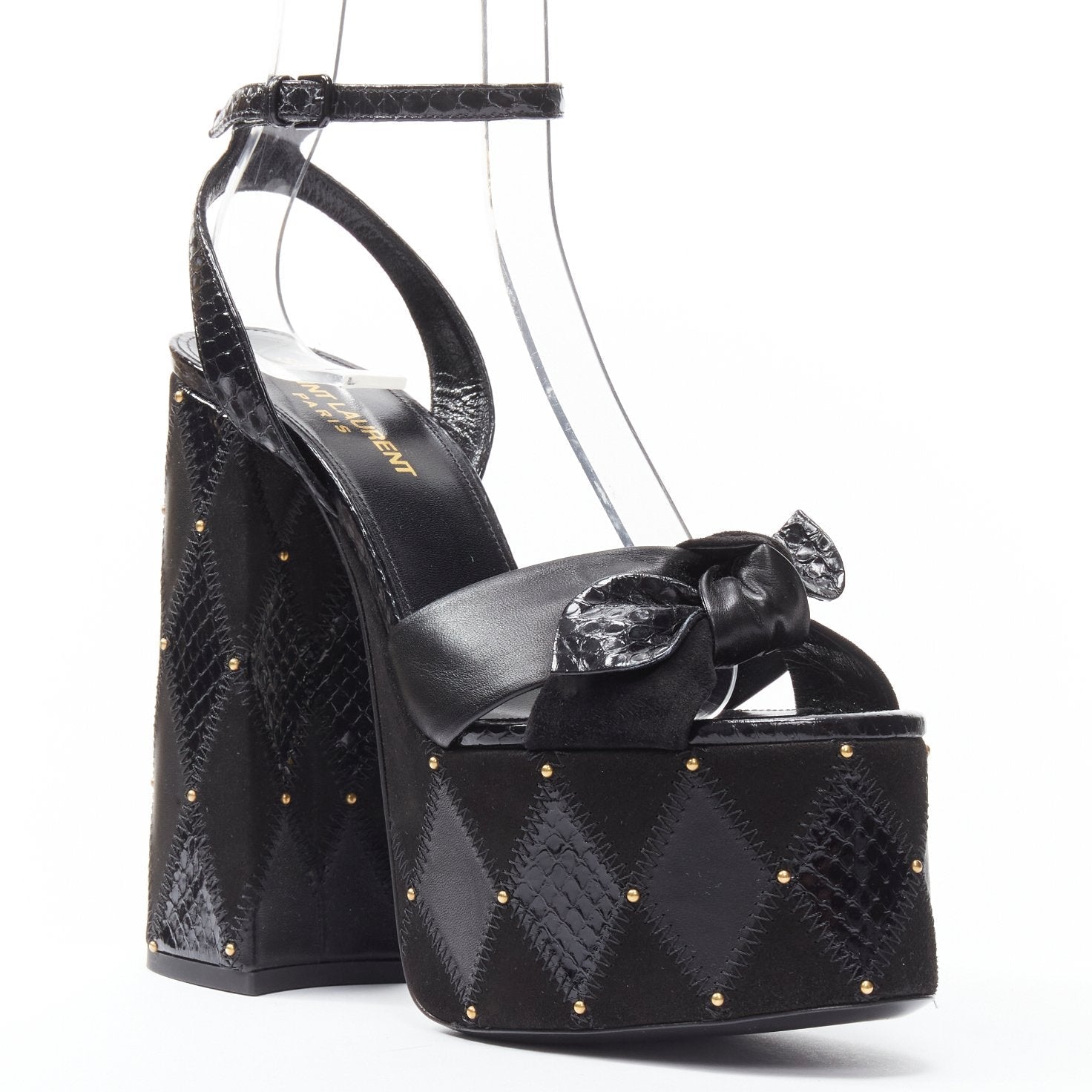 Women's Saint Laurent Paige Patchwork Stud Sandals