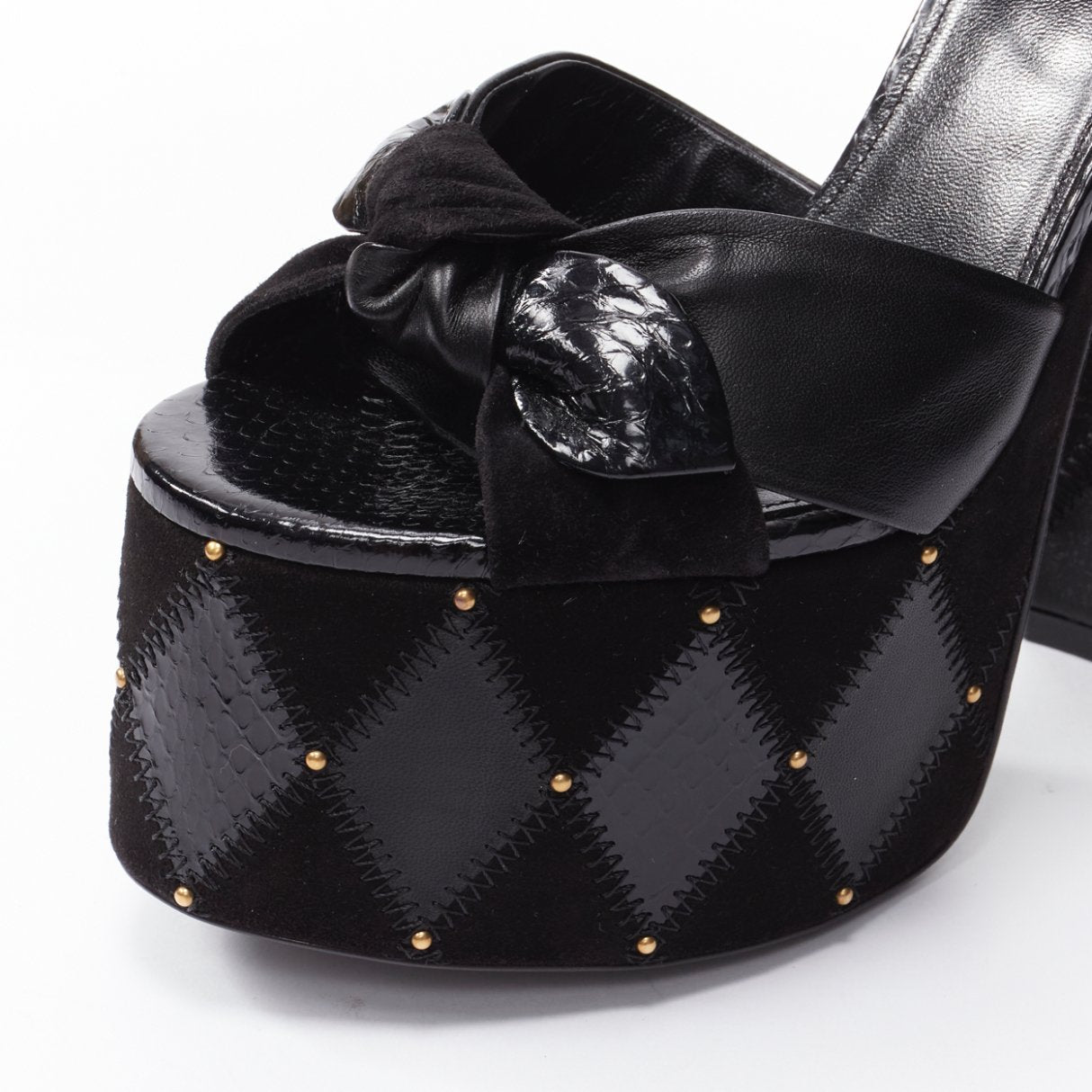 Women's Saint Laurent Paige Patchwork Stud Sandals