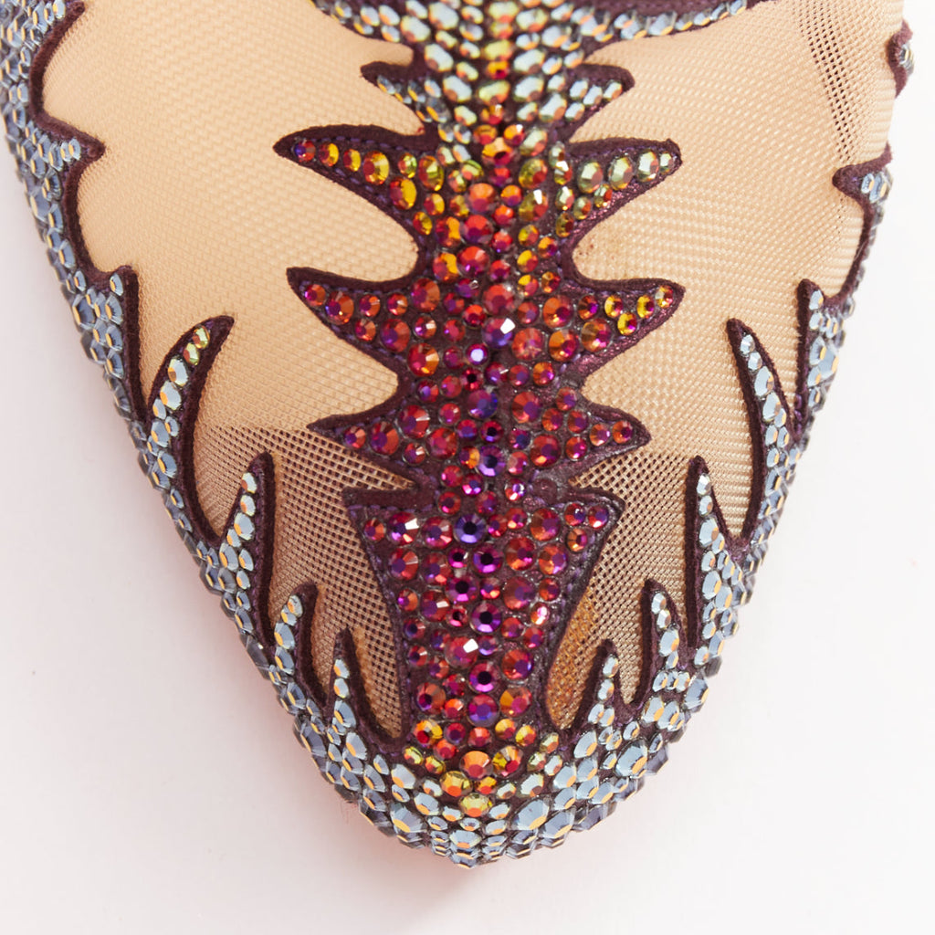Women's Christian Louboutin Suede Crystal Mesh Boots
