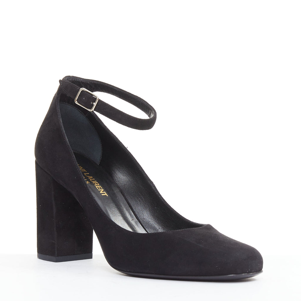 Women's Saint Laurent Suede Leather Mary Jane Pumps