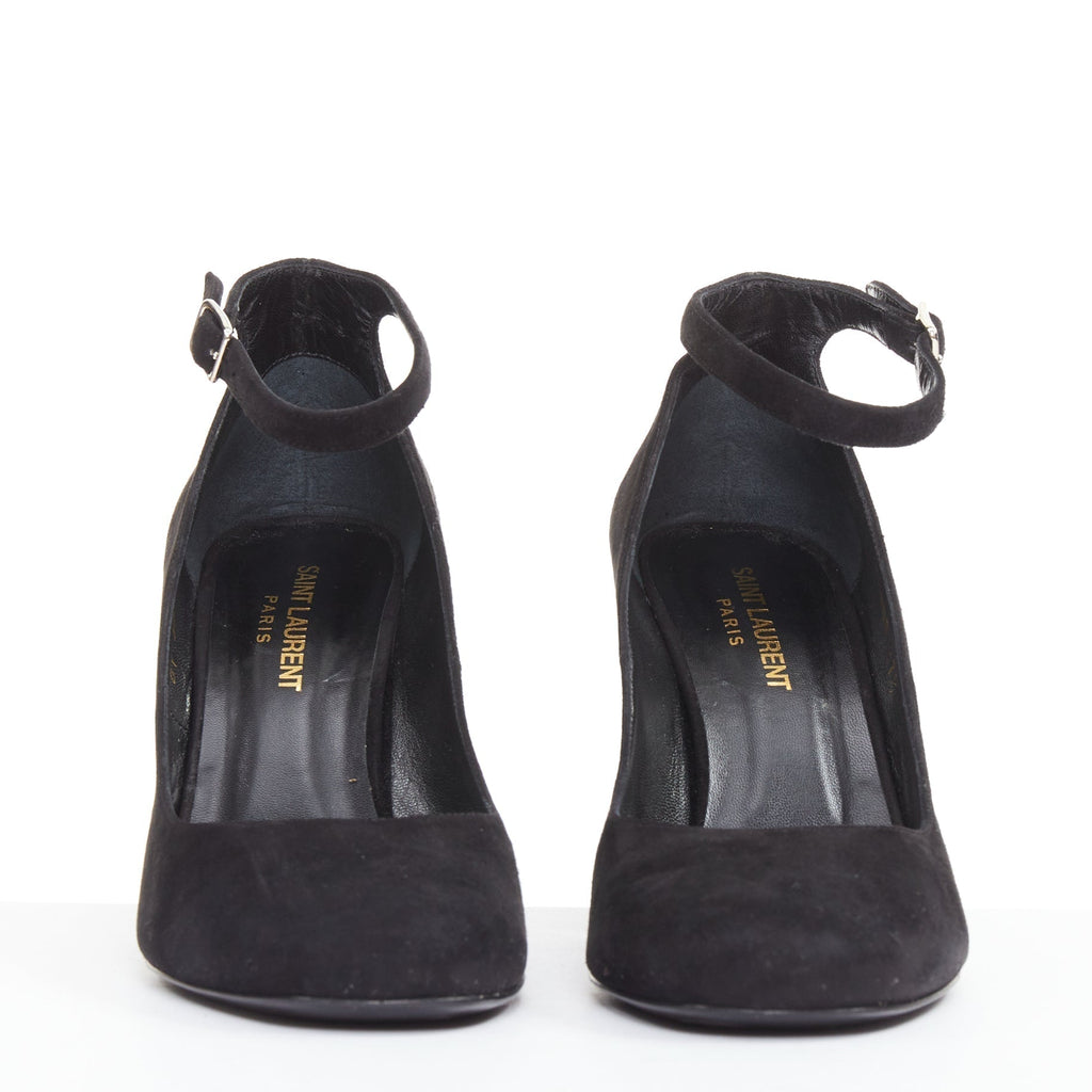 Women's Saint Laurent Suede Leather Mary Jane Pumps