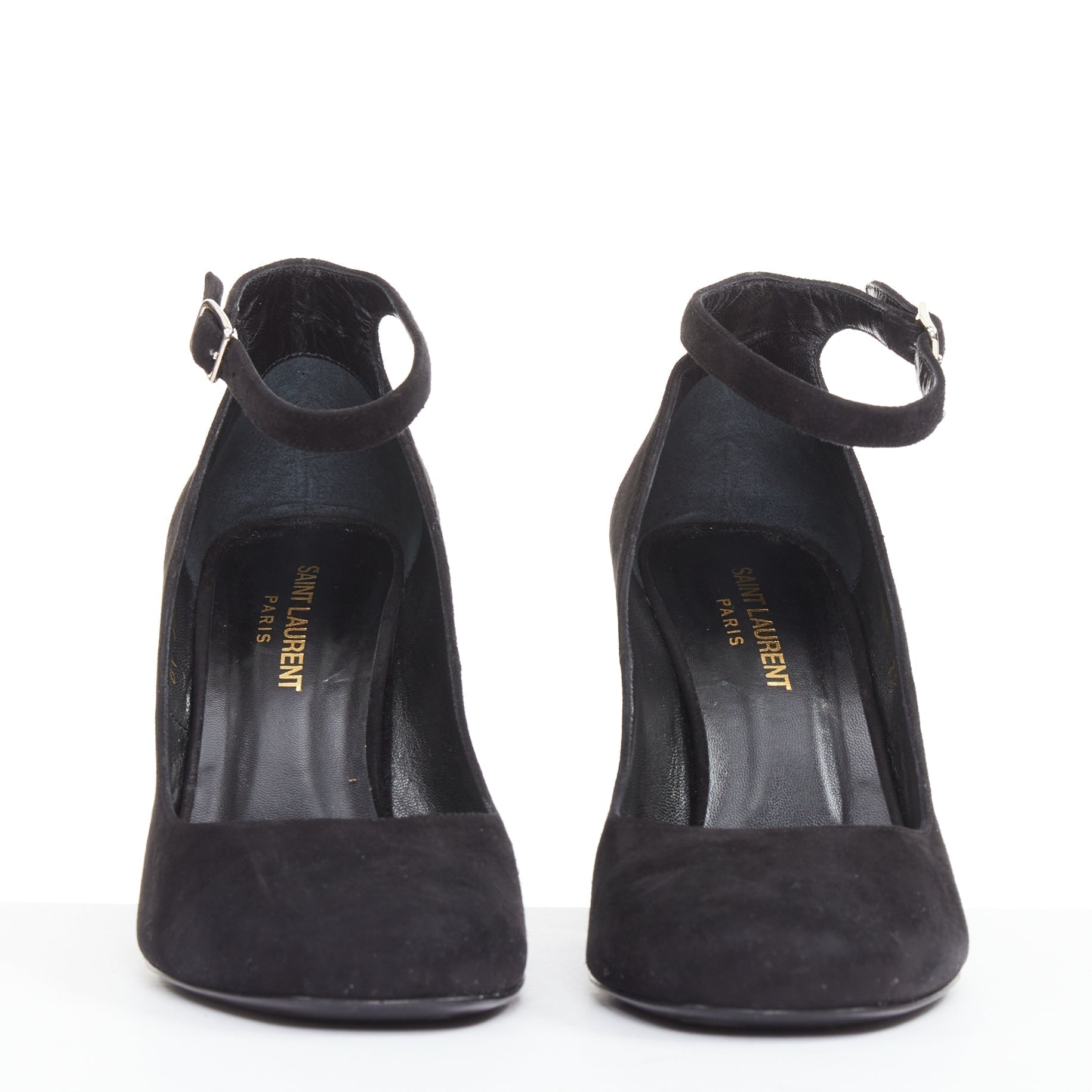 Women's Saint Laurent Suede Leather Mary Jane Pumps