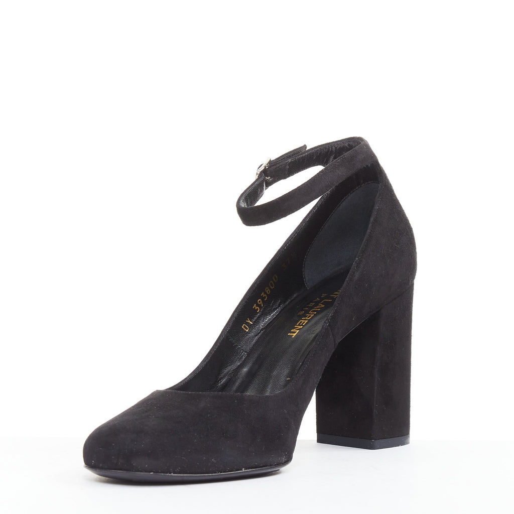 Women's Saint Laurent Suede Leather Mary Jane Pumps