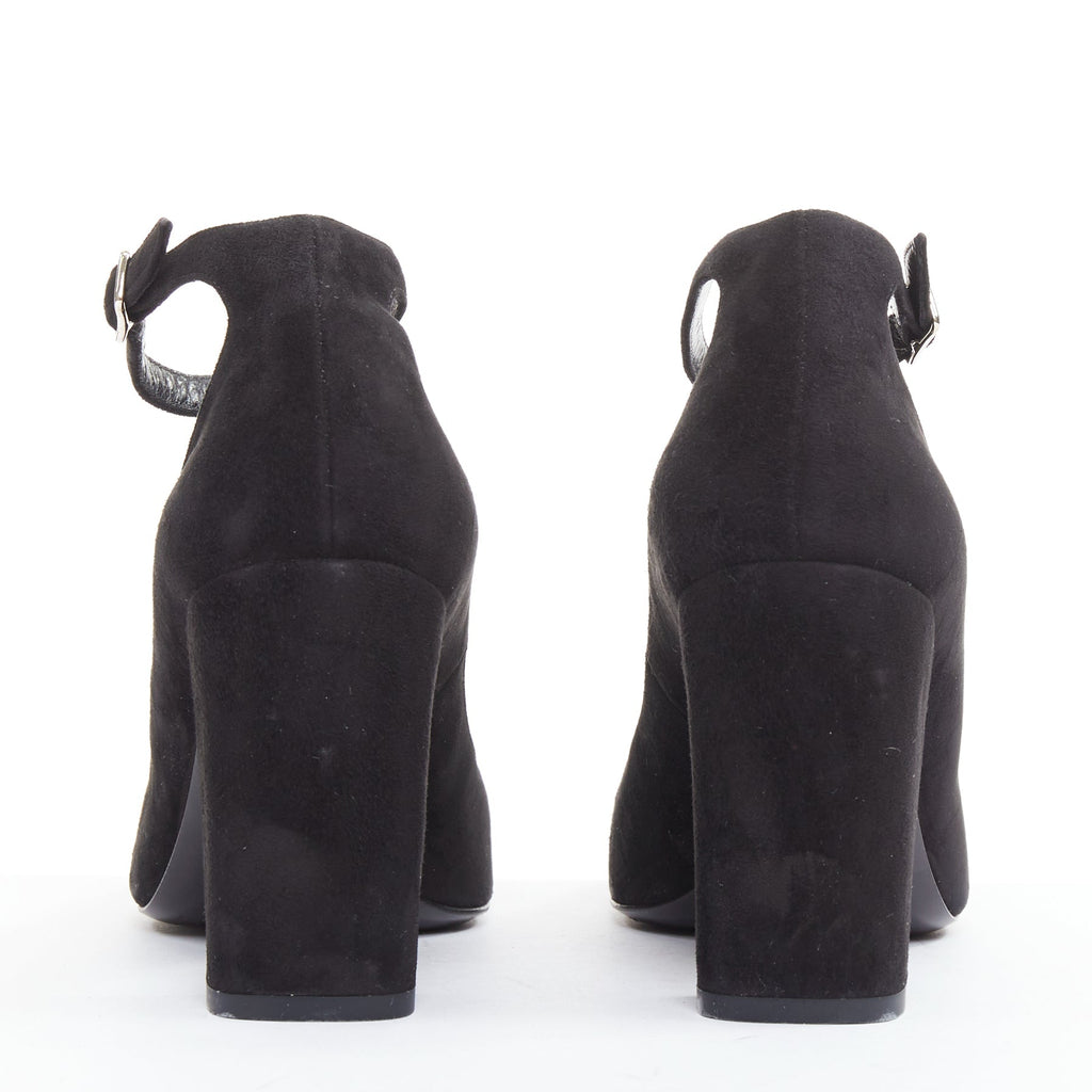 Women's Saint Laurent Suede Leather Mary Jane Pumps