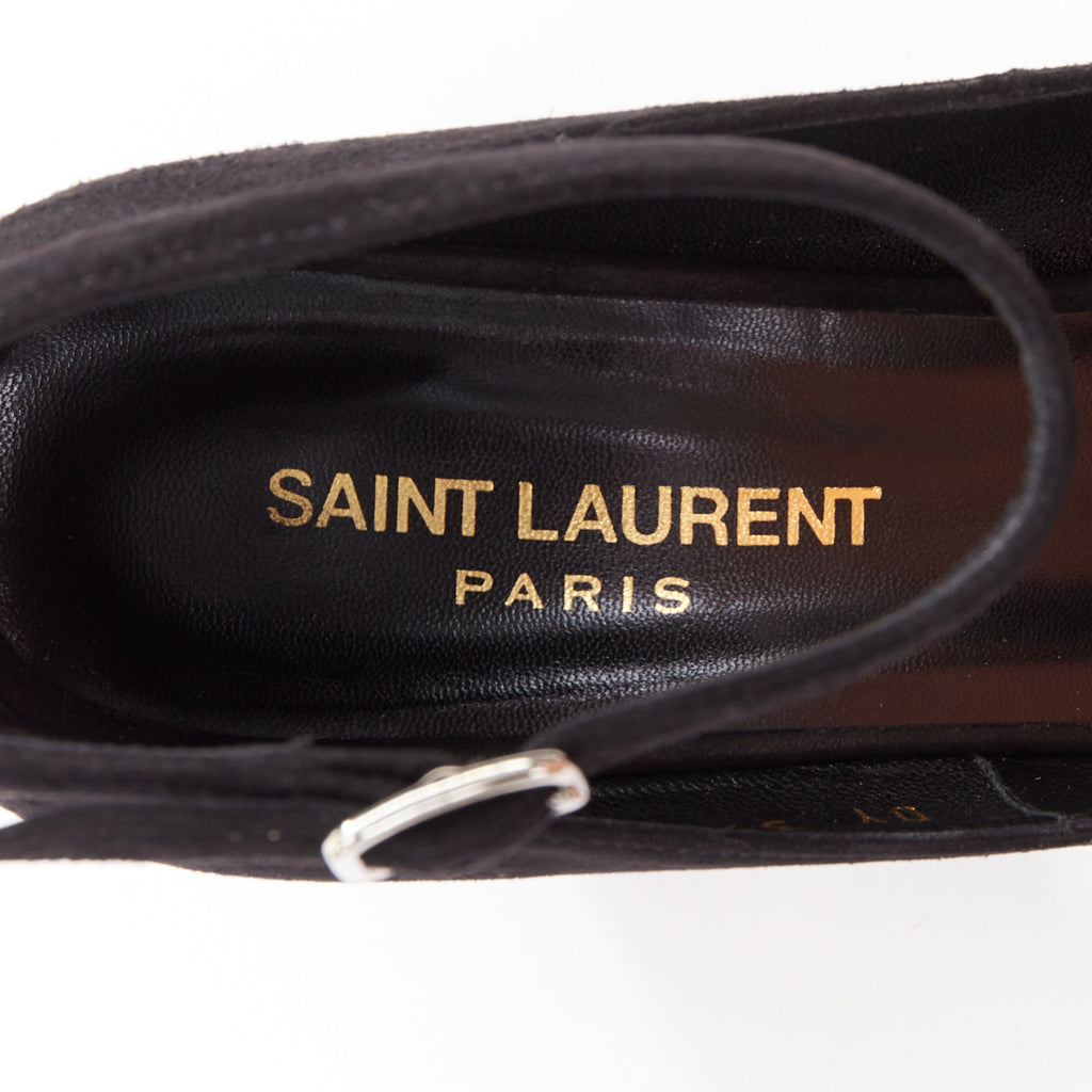 Women's Saint Laurent Suede Leather Mary Jane Pumps