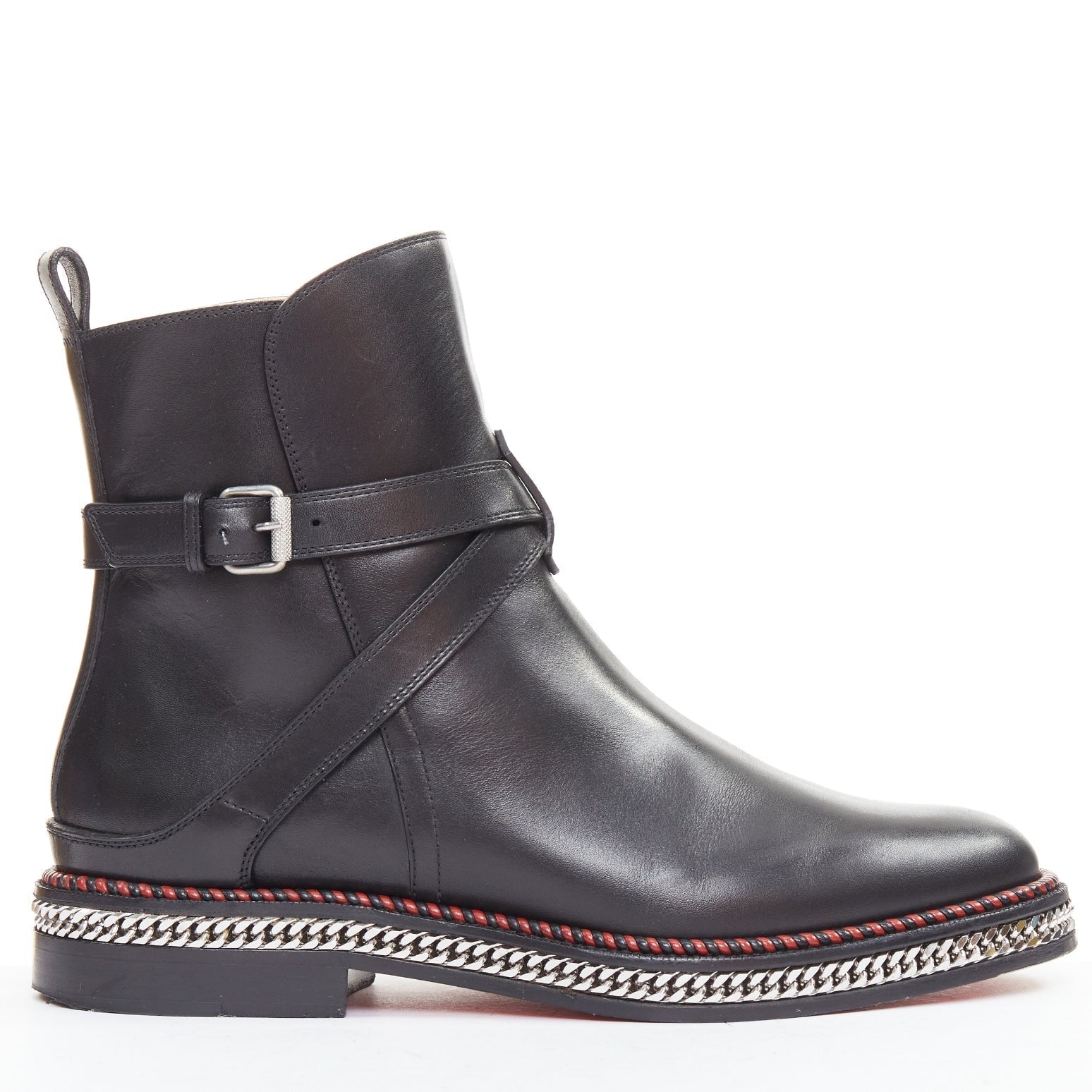 Women's Christian Louboutin Leather Buckle Boots