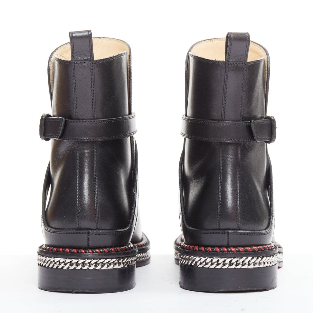 Women's Christian Louboutin Leather Buckle Boots