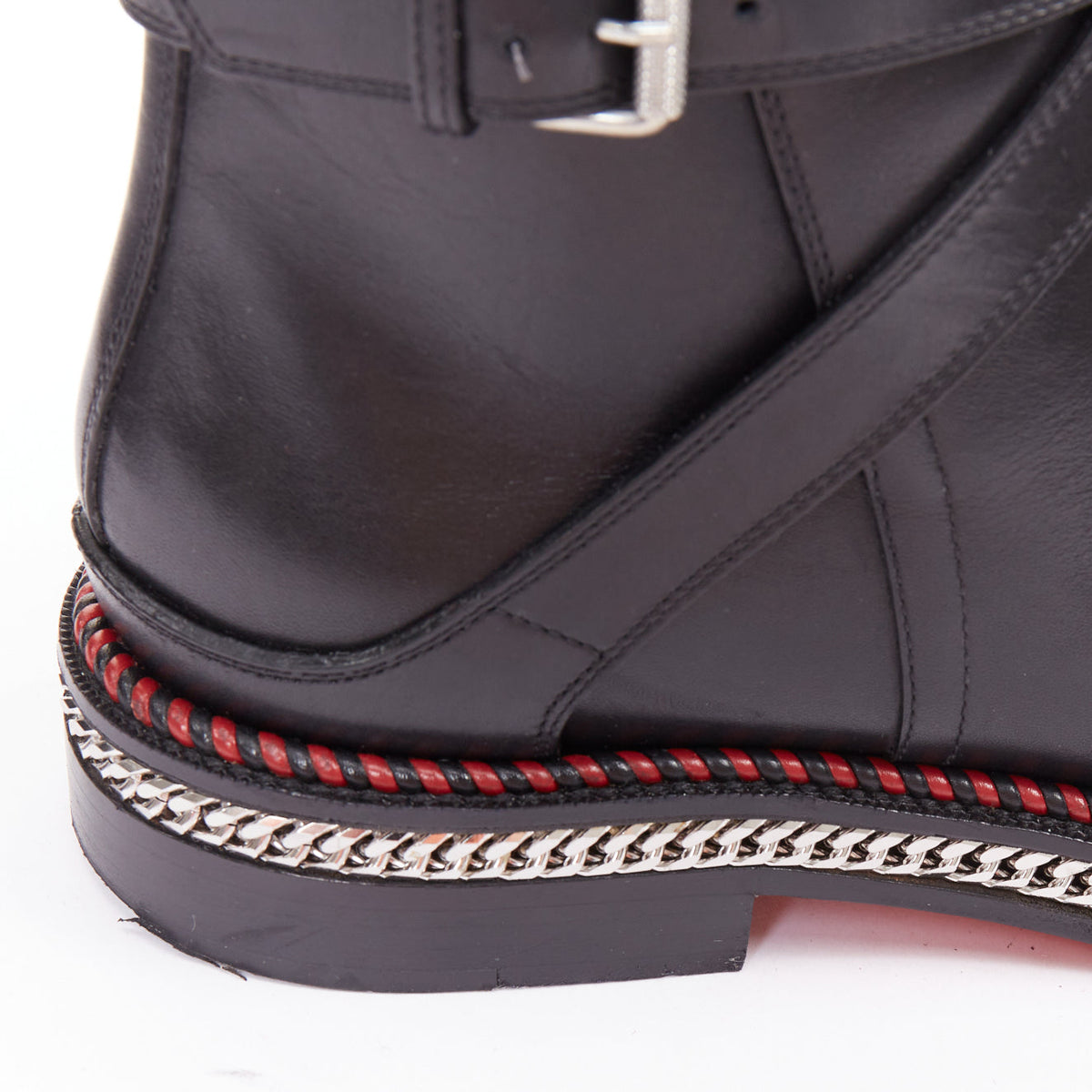 Women's Christian Louboutin Leather Buckle Boots