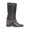 Women's Christian Louboutin Studded Wedged Boots