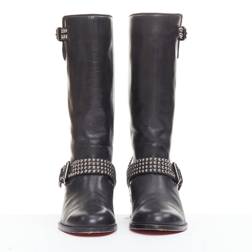 Women's Christian Louboutin Studded Wedged Boots
