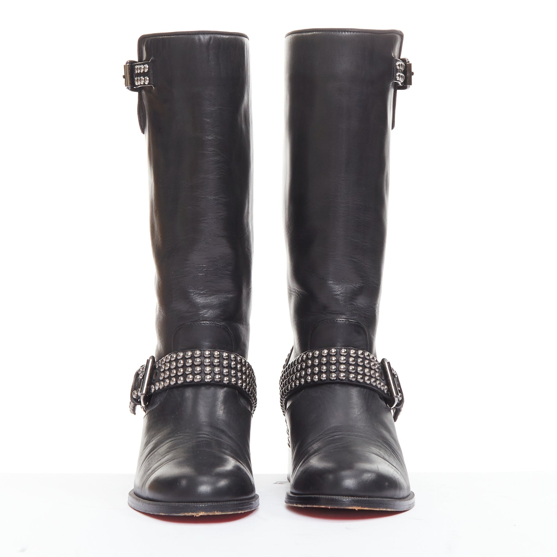Women's Christian Louboutin Studded Wedged Boots