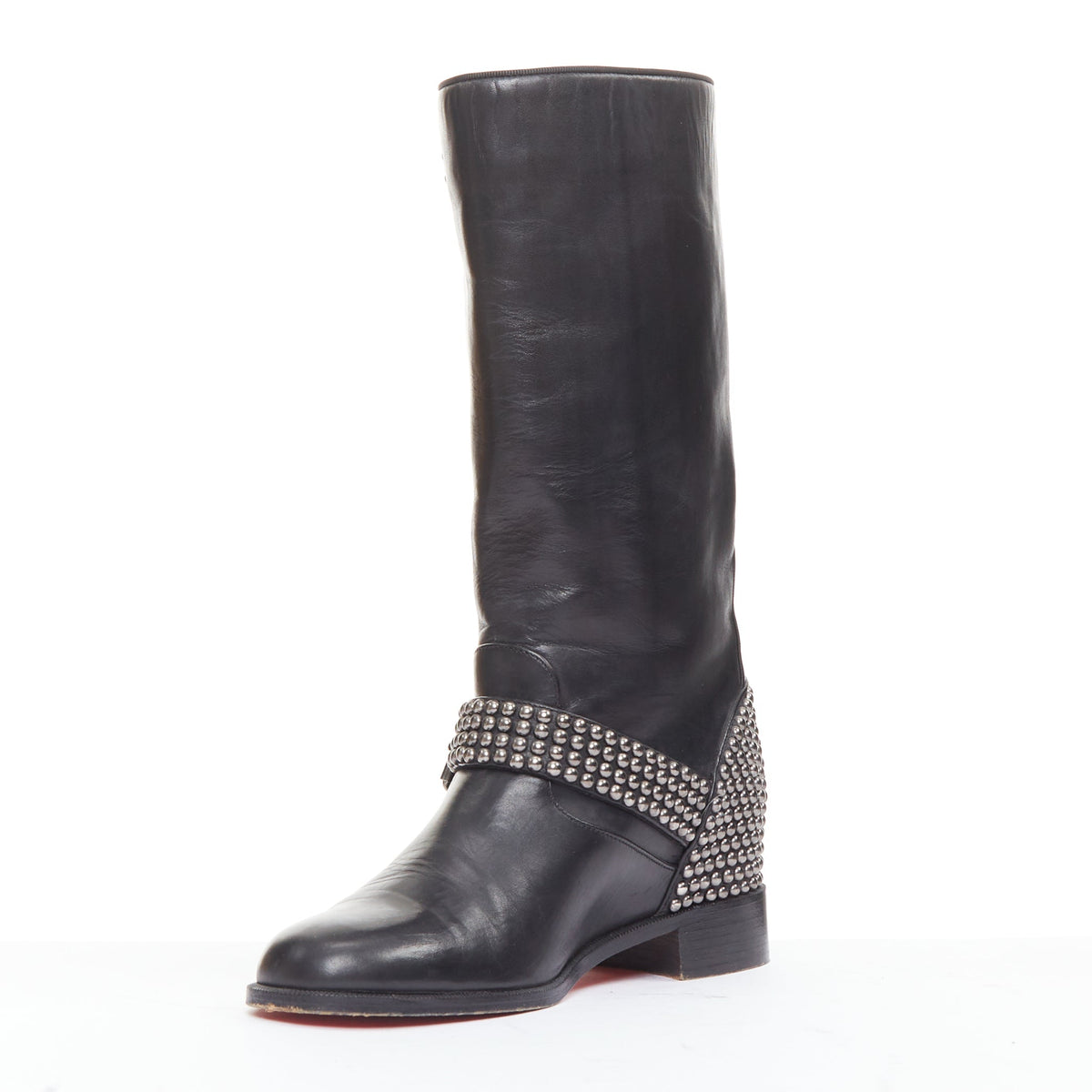 Women's Christian Louboutin Studded Wedged Boots